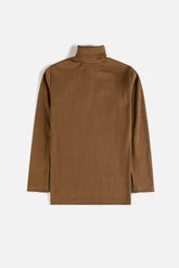 Rib Cotton Turtleneck - Camel